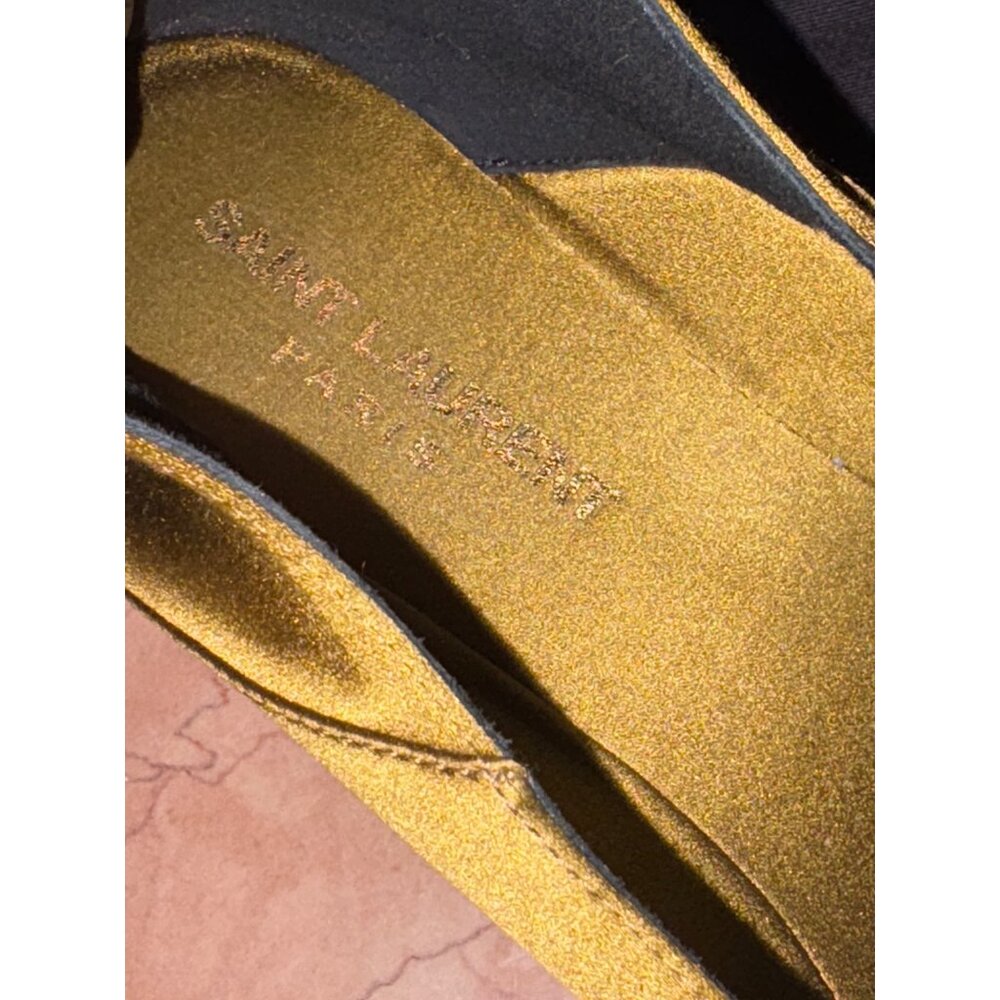 Saint Laurent Carolyn Slipper in Cuba Gold 40 With Box Womens Satin Flats - Picture 8 of 15